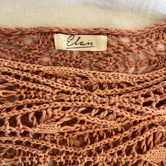 Elan Lena Wide Neck Chunky Knit Crochet Sweater Size Small To Large - Picture 2 of 7